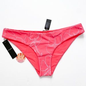 NWT Vaya Island Oasis Reversible Bikini Bottom Hot Pink Floral Large